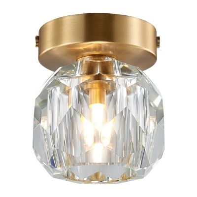 1-Light Flush Mount Pendant Light Modernist Style Globe Shape Metal Ceiling Mounted Fixture