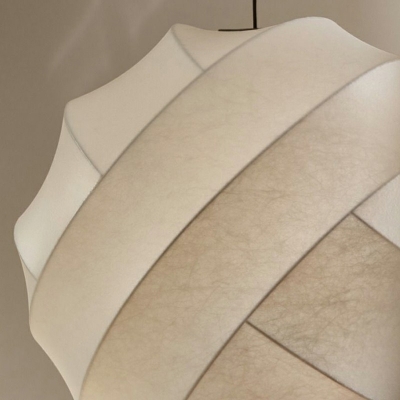 1 Light Globe Pendant Lamp Modern Style Silk Pendant Ceiling Lights in White