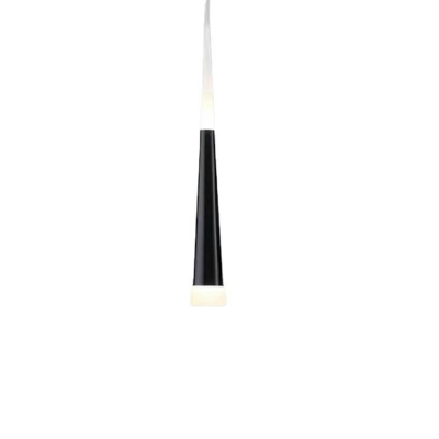 1 Light Wire Cone Hanging Light Modern Style Metal Pendant Ceiling Lights in Black