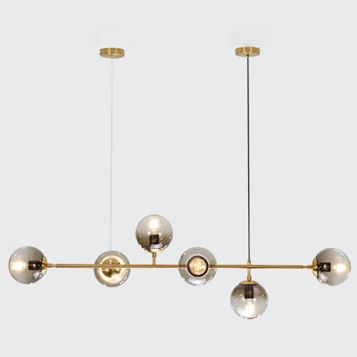 6-Light Island Pendants Modernist Style Ball Shape Metal Hanging Lamp Kit