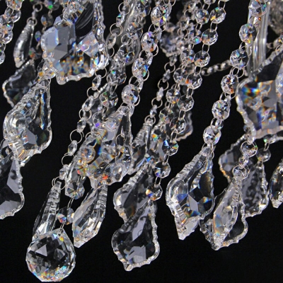 6 Lights Clear Glass Balls Chandelier Light Fixtures European Style Crystal Pendant Chandelier in White