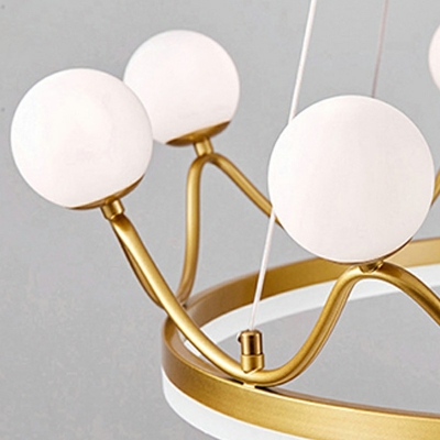 7-Light Chandelier Lighting Contemporary Style Round Shape Metal Pendant Light Kit