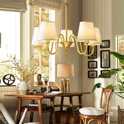 Hanging Light Kit Traditional Style Fabric Pendant Lighting for Living Room