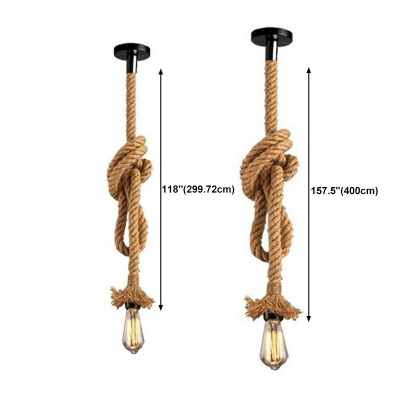 Industrial Hanging Lamp Kit Hemp Rope Hanging Pendant Lights for Dining Room