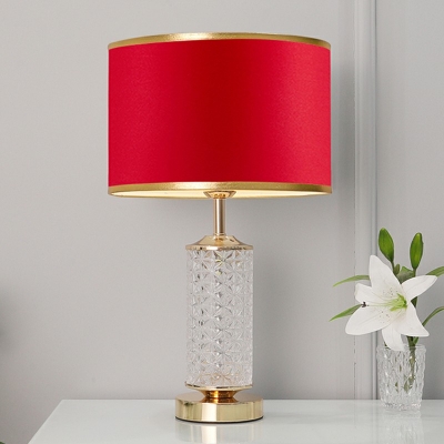Modern 1 Light Table Lamps Fabric Lampshade Bedside Reading Lamps