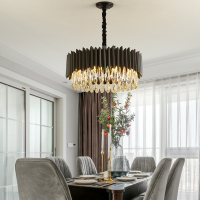 Modern Crystal Chandelier Light Fixture Gold Hanging Light Kit for Living Room