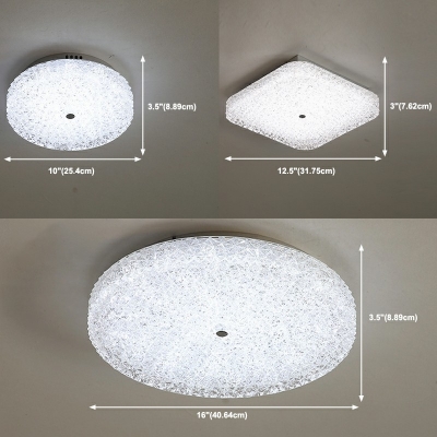 Modern Crystal Flush Mount Light LED Ceiling Mount Lighting in White