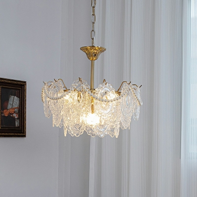 Pendant Light Traditional Style Glass Pendant Chandelier for Living Room