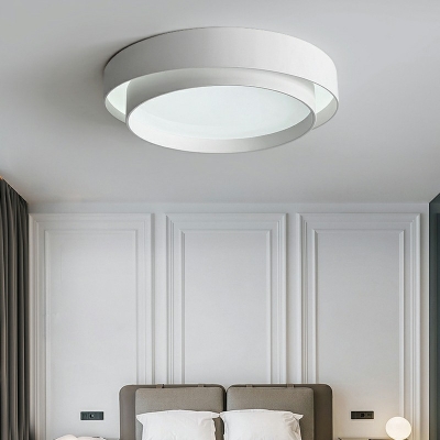 Acrylic Round Flush Mount Ceiling Light Contemporary Style LED Lighting in White