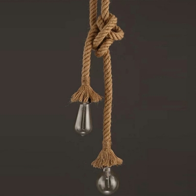 Bulb Shape Hanging Pendant Lights Hemp Rope Hanging Lamp Kit for Dining Room