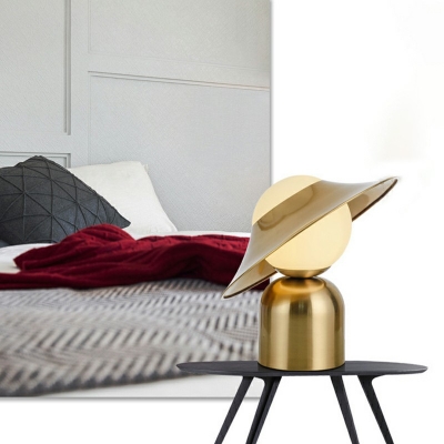 Contemporary Cap Nightstand Lamp Metal Reading Book Light for Bedroom