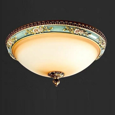 Glass Flush Mount Ceiling Lighting Fixture Traditional Close to Ceiling Lighting for Bedroom