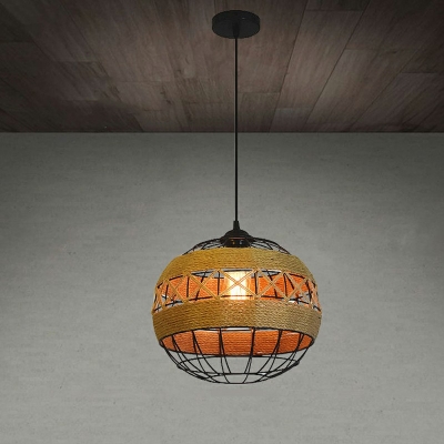 Industrial Style Hanging Lamp Kit Hand-Wrapped Rope Hanging Pendant Lights for Dining Room