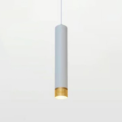 Modern Style Tube Hanging Lamp Kit Metal 1 Light Hanging Light Fixtures in Black