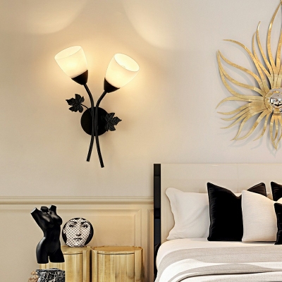 Wall Light Fixture Modern Style Glass Wall Sconce For Living Room