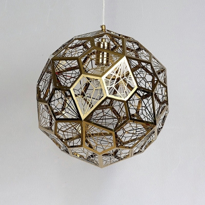 1-Light Hanging Pendant Lights Fixtures Minimalism Style Globe Shape Metal Suspension Lamp