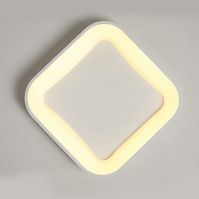 1-Light Square Shape Ceiling Lamp Minimalism Style Flush Mount Light for Bedroom