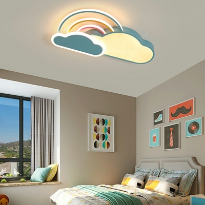 5-Light Flush Mount Light Kids Style Cloud Shape Metal Ceiling Mount Lighting