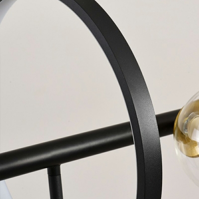 5-Light Island Lighting Ideas Minimalist Style Globe Shape Metal Chandelier Lights