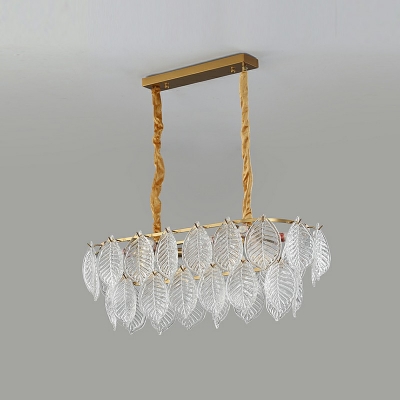 8-Light Island Lighting Modernist Style Cage Shape Glass Ceiling Pendant Light