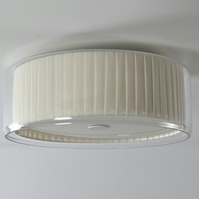 Drum Farbic Flush Mount Ceiling Light Fixture Modern Minimalist Close to Ceiling Lamp for Bedroom