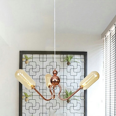 Metal Gold Suspended Lighting Fixture Modern Chandelier Lamp for Living Room