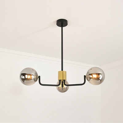 Modern Globe Hanging Pendant Lights Metal and Glass Chandelier Lighting Fixtures for Living Room