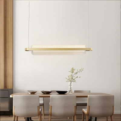 Modern Lighting Chandelier Glass Linear Island Chandelier Lights for Dinning Room