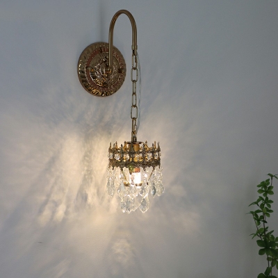 Postmodern Crystal Wall Light Crown Shape Wall Mount Light for Living Room Dining Room