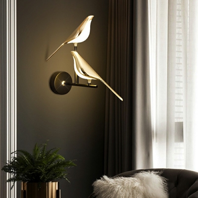 Postmodern Wall Sconce Lighting Natural Light Gold Shade Wall Mounted Lights for Bedroom