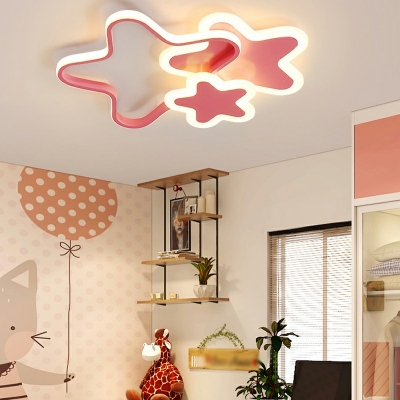 3-Light Flush Mount Lighting Modern Style Star Shape Metal Ceiling Light Fixtures