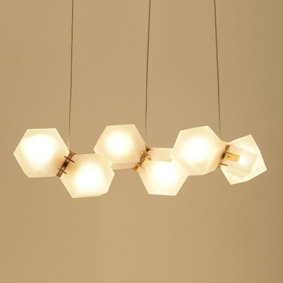 6-Light Island Pendants Modern Style Geometric Shape Metal Hanging Lamp Kit