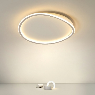 Aluminum Geometry Flush Mount Ceiling Light LED Lighting in White