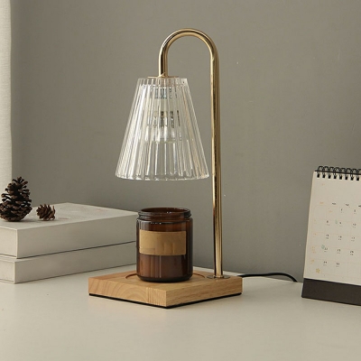 Contemporary Style 1 Light Nightstand Lamp Glass Table Lamp for Sleeping Room (Without Aromatherapy Candles)