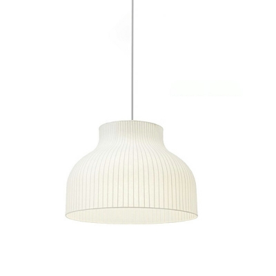 Dome Pendant Light Fixtures Modern Style Silk 1-Light Hanging Pendant Lights in White