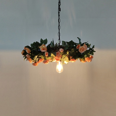 Industrial With Plants Drop Pendant Simple Suspension Pendant for Dining Bar