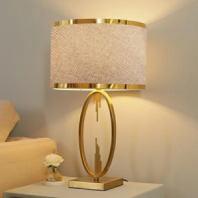 Metal Cylindrical Desk Lamp Modern 1 Bulb Table Light for Living Room Bedroom