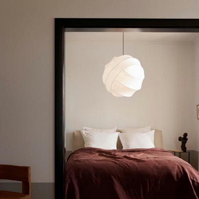Modern Style Orbit Hanging Pendant Lights Silk 1-Light Hanging Lamp Kit in White