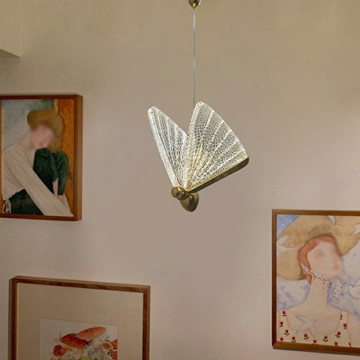 Modern Warm Light Butterfly Hanging Pendant Lights Metal and Acrylic Pendant Lighting