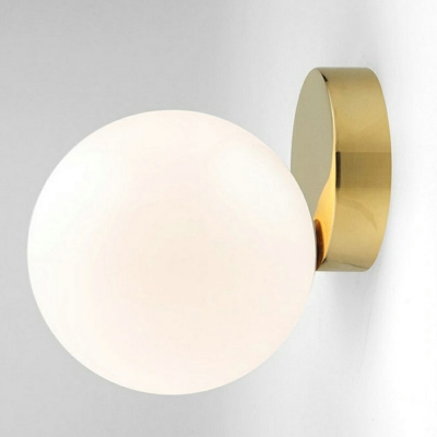 Postmodern Wall Sconce Lighting White Glass Shade Wall Mounted Lights for Bedroom