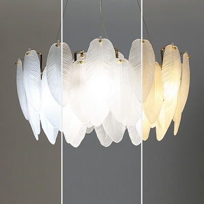 White Glass Drum Suspension Pendant Light Modern Living Room Chandelier Lamp