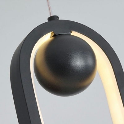 1 Light Armillary Ceiling Pendant Light Modern Style Metal Pendant Lighting Fixtures in Black