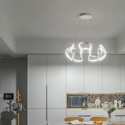 1-Light Chandelier Lights Contemporary Style Ring Shape Metal Pendant Lighting Fixture
