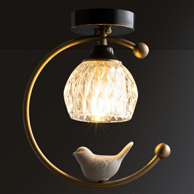 1-Light Flush Mount Lighting Contemporary Style Globe Shape Metal Ceiling Mounted Fixture