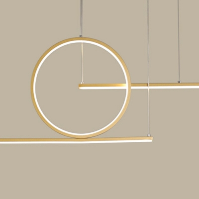 3-Light Island Ceiling Lights Contemporary Style Liner Shape Metal Pendant Lighting