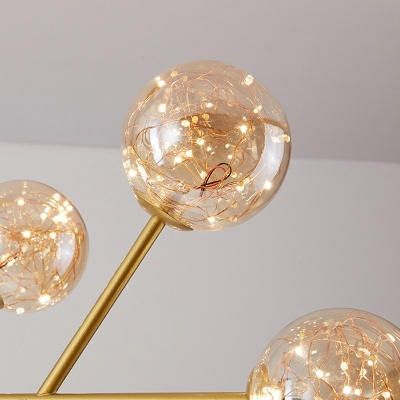 9-Light Chandelier Light Modernist Style Globe Shape Metal Pendant Lighting