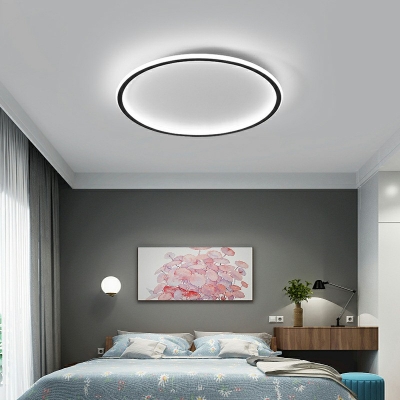 Metal Round Flush Mount Ceiling Light Modern Style 1 Light Flush Ceiling Light for Bedroom