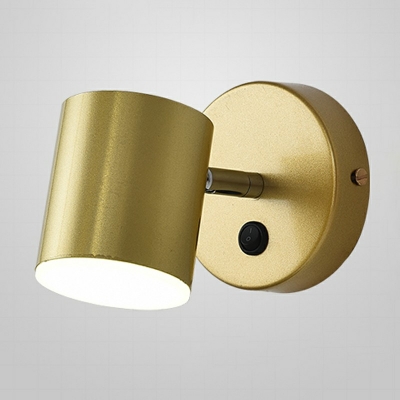 Mid-Century Third Gear Cylindrical Wall Sconce Lighting Metal Wall Mounted Light Fixture