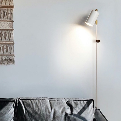 Postmodern Metal Wall Sconce Lighting White Color Wall Mounted Lights for Bedroom