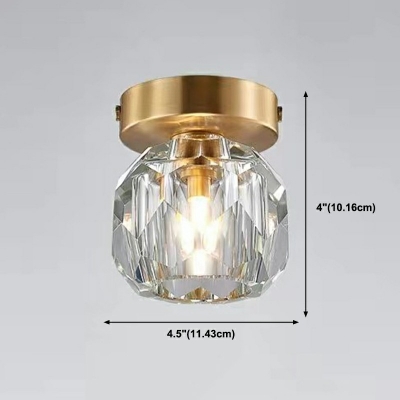 1-Light Flush Pendant Light Modernist Style Globe Shape Metal Ceiling Mounted Fixture